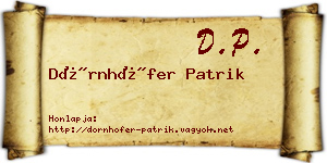 Dörnhöfer Patrik névjegykártya